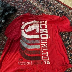 Ecko Unlimited Red Short Sleeve Tee Bold Graphic Design